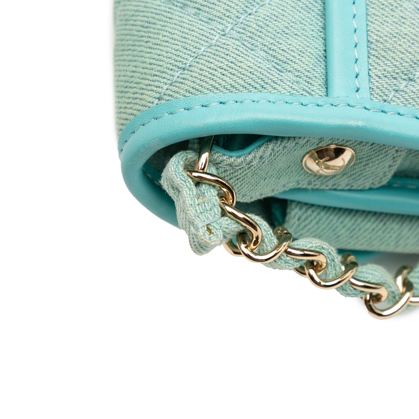 Chanel Mini Cc Quilted Denim Messenger Flap