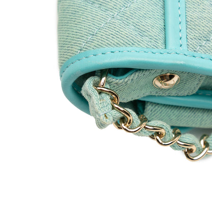 Chanel Mini Cc Quilted Denim Messenger Flap