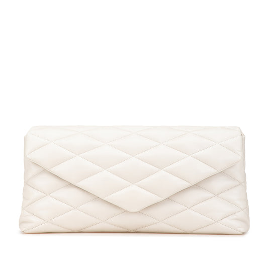 Saint Laurent Large Quilted Lambskin Sade Clutch