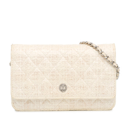 Chanel Cc Coated Tweed Wallet On Chain