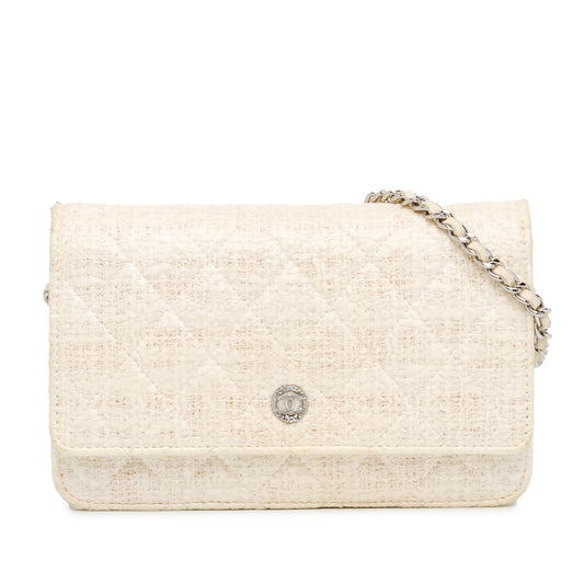 Chanel Cc Coated Tweed Wallet On Chain