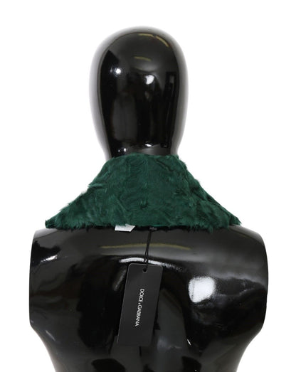 Dolce & Gabbana Elegant Lambskin Fur Scarf In Lush Green