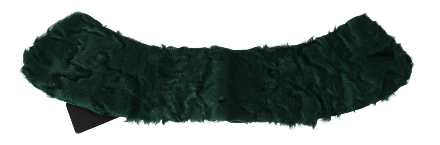 Dolce & Gabbana Elegant Lambskin Fur Scarf In Lush Green