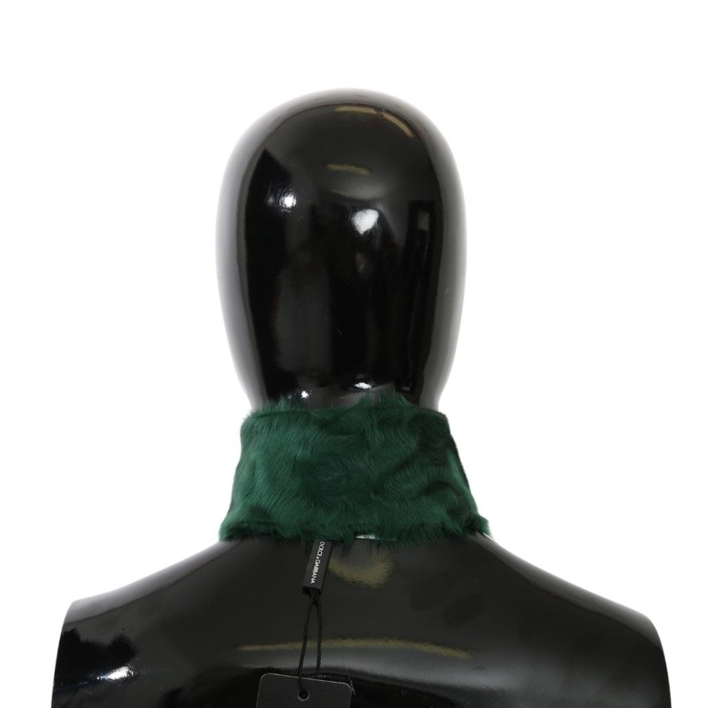 Dolce & Gabbana Luxurious Green Lambskin Scarf For Women
