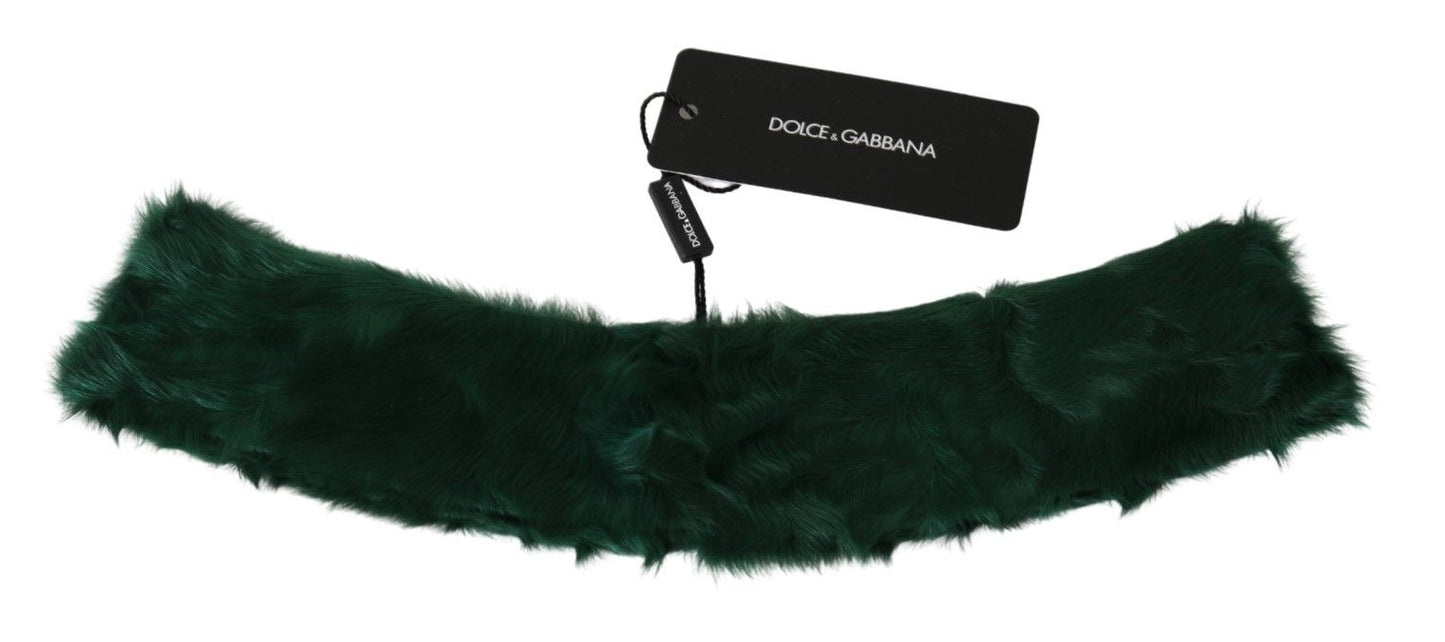 Dolce & Gabbana Luxurious Green Lambskin Scarf For Women