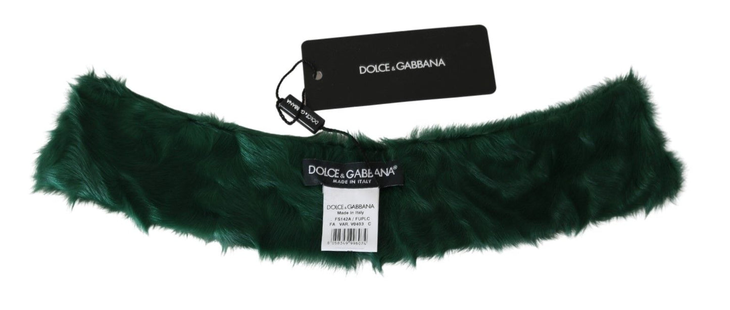 Dolce & Gabbana Luxurious Green Lambskin Scarf For Women