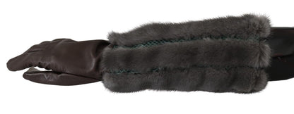 Dolce & Gabbana Elegant Mid-Arm Leather Gloves In Brown