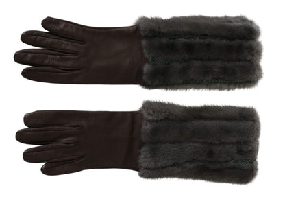 Dolce & Gabbana Elegant Mid-Arm Leather Gloves In Brown