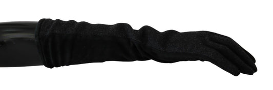 Dolce & Gabbana Elegant Mid-Length Wool Gloves In Black
