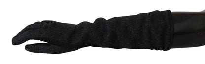 Dolce & Gabbana Elegant Mid-Length Wool Gloves In Black
