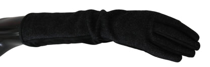 Dolce & Gabbana Elegant Mid-Length Wool Gloves In Black