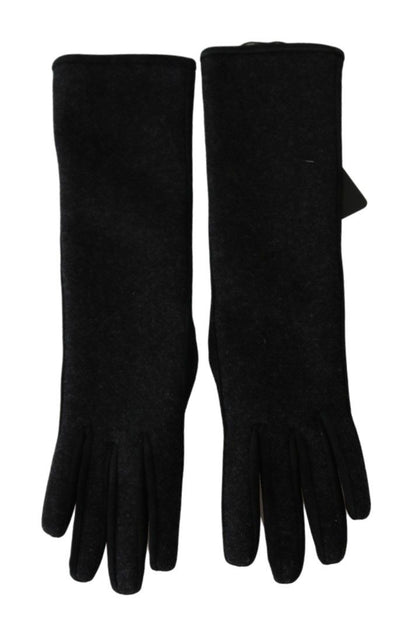 Dolce & Gabbana Elegant Mid-Length Wool Gloves In Black
