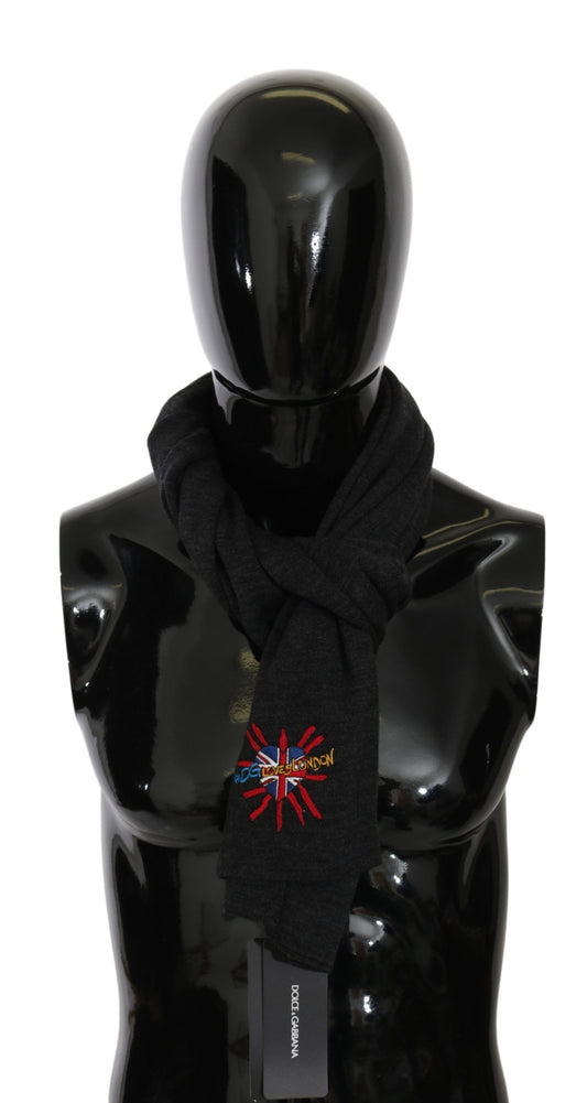 Dolce & Gabbana Chic Woolen Embroidered Men'S Scarf