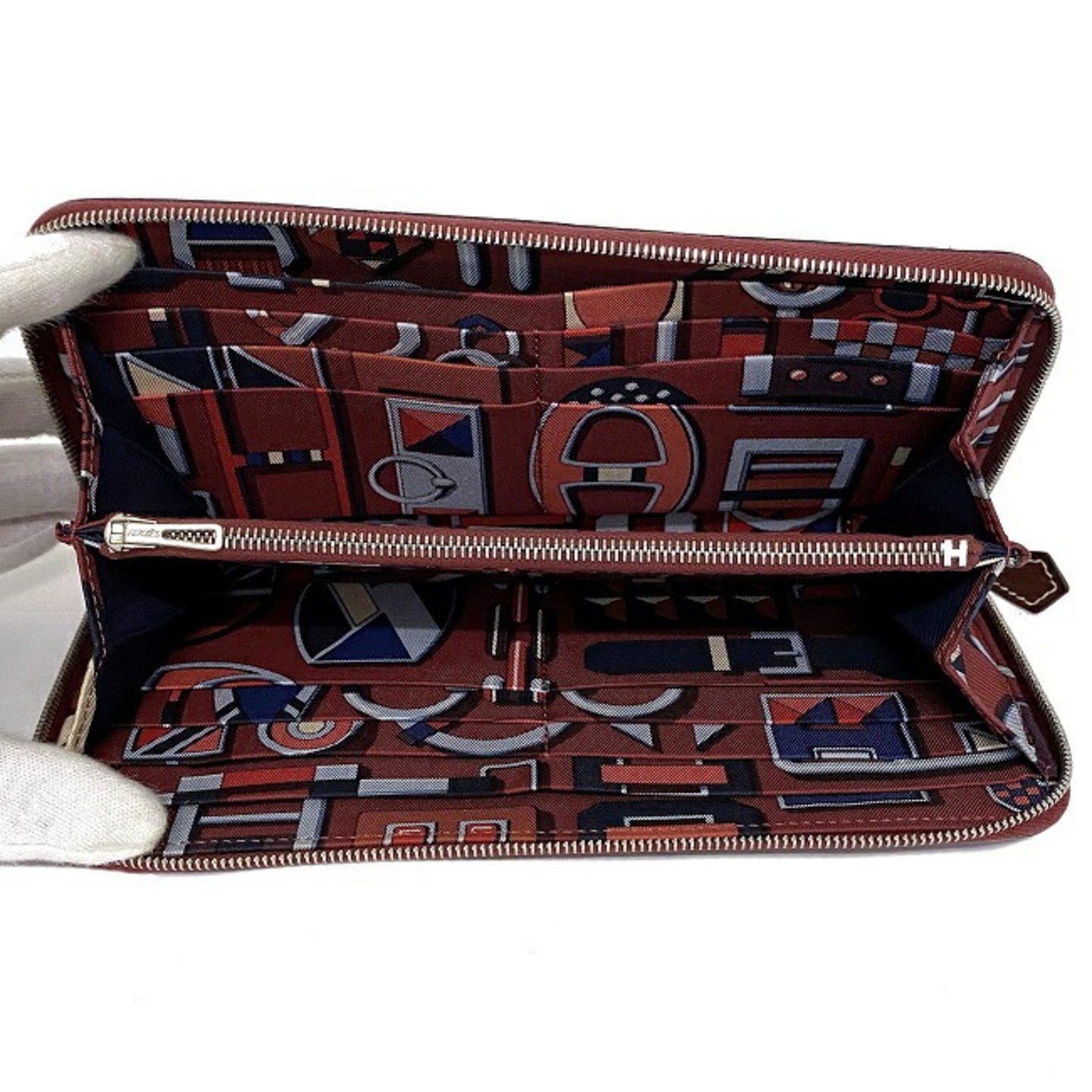 Hermès Red Leather Silk'in
