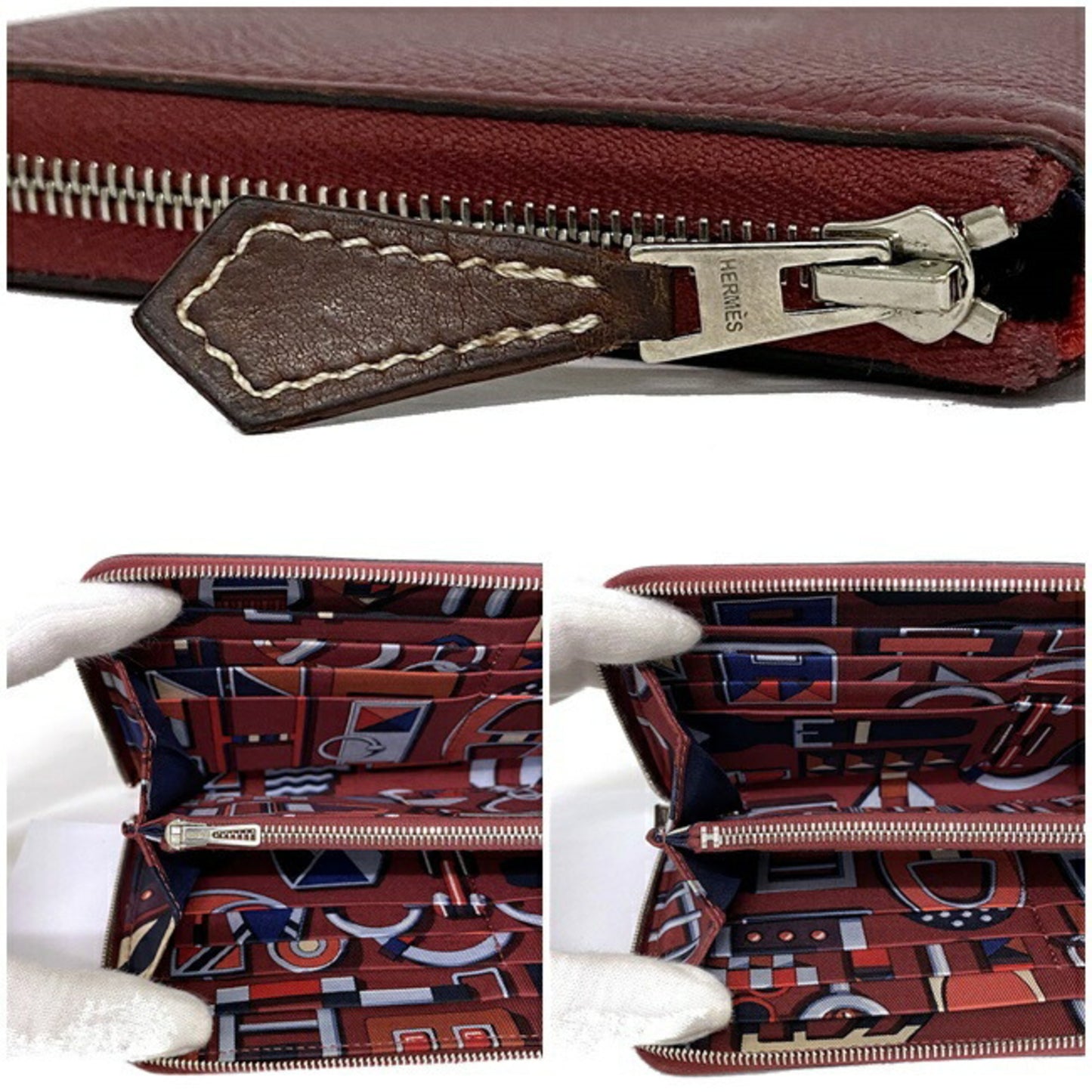Hermès Red Leather Silk'in