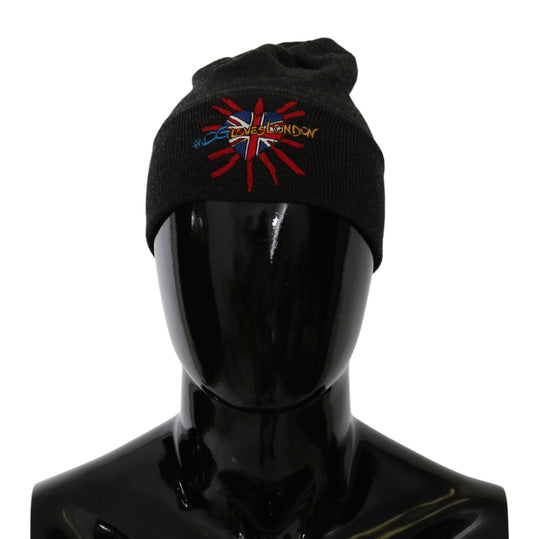 Dolce & Gabbana Chic Gray Beanie With Exclusive Embroidery