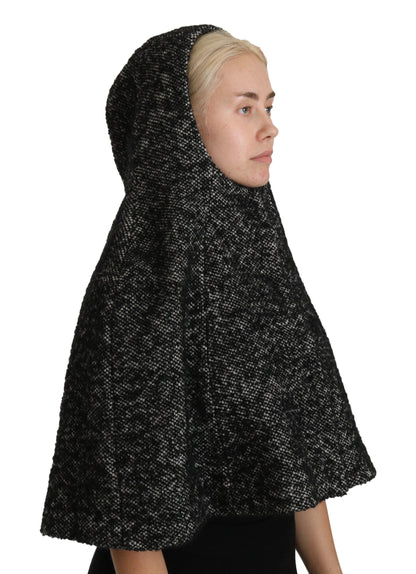 Dolce & Gabbana Elegant Gray Wool Hooded Scarf By Iconic Italian Label