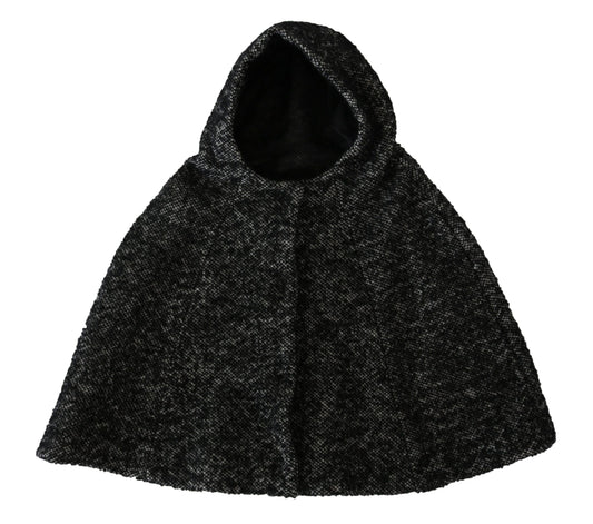 Dolce & Gabbana Elegant Gray Wool Hooded Scarf By Iconic Italian Label