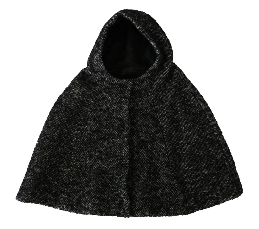 Dolce & Gabbana Elegant Gray Wool Hooded Scarf By Iconic Italian Label