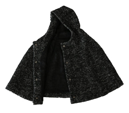 Dolce & Gabbana Elegant Gray Wool Hooded Scarf By Iconic Italian Label