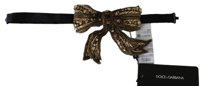 Dolce & Gabbana Elegant Silk Gold Bowtie - Dazzle In Style