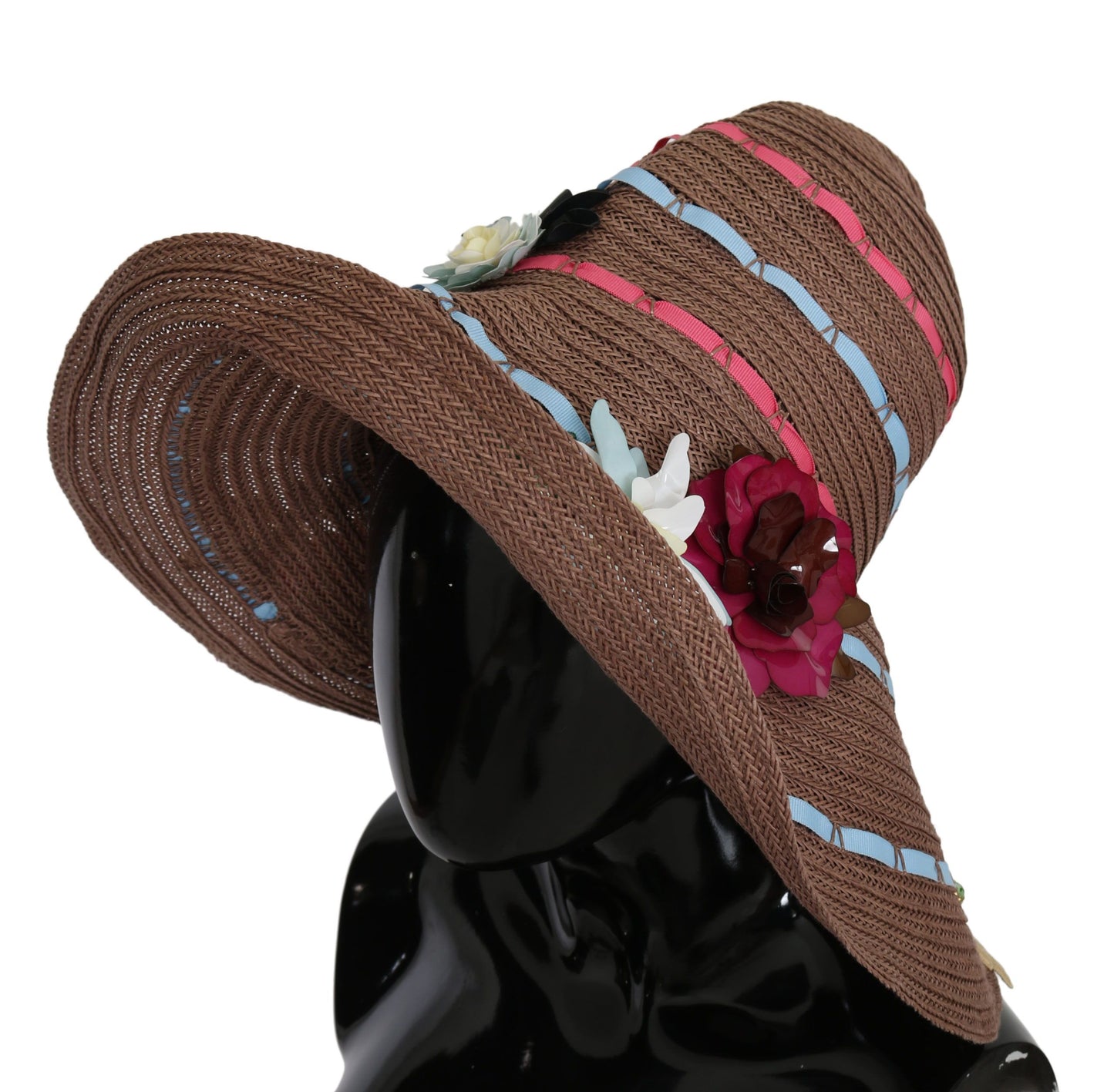 Dolce & Gabbana Elegant Floppy Straw Hat With Floral Accents