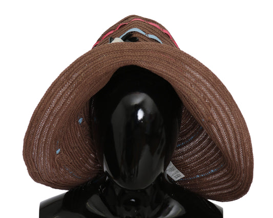 Dolce & Gabbana Elegant Floppy Straw Hat With Floral Accents