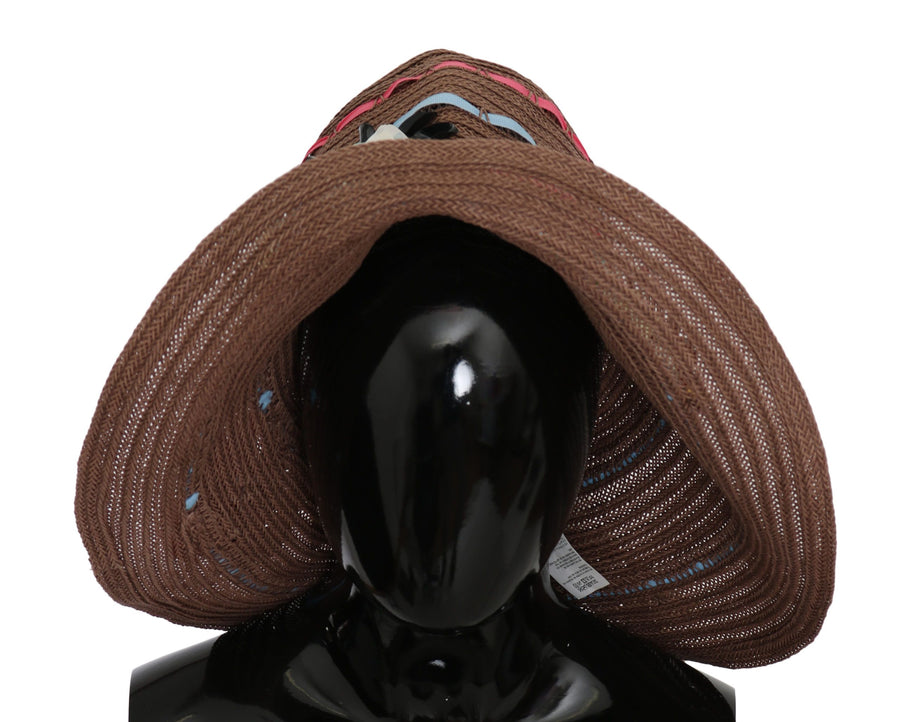 Dolce & Gabbana Elegant Floppy Straw Hat With Floral Accents