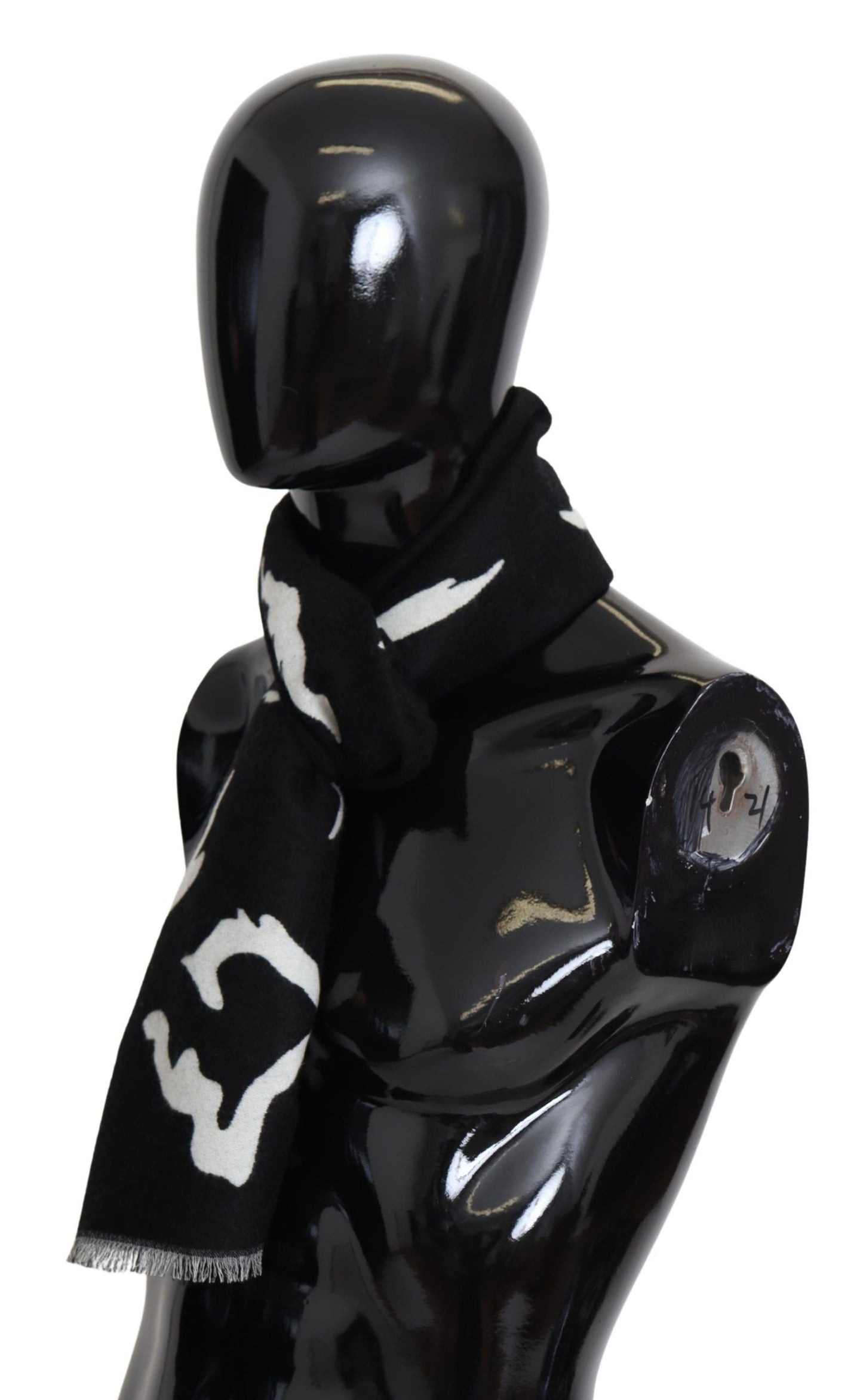 Givenchy Elegant Unisex Wool-Silk Scarf In Black & White
