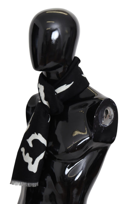 Givenchy Elegant Unisex Wool-Silk Scarf In Black & White
