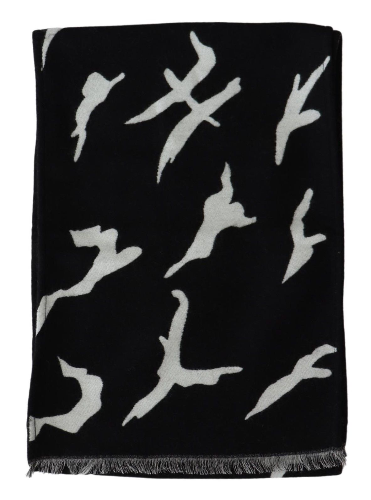 Givenchy Elegant Unisex Wool-Silk Scarf In Black & White