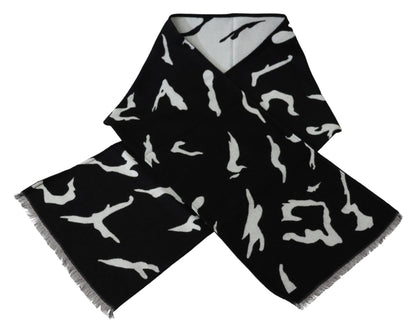 Givenchy Elegant Unisex Wool-Silk Scarf In Black & White