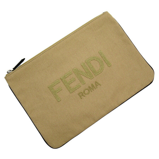 Fendi Brown Canvas Clutch