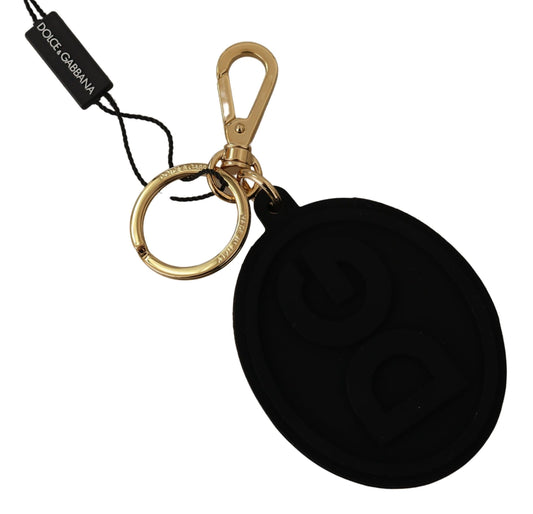 Dolce & Gabbana Elegant Black And Gold Keychain Accessory