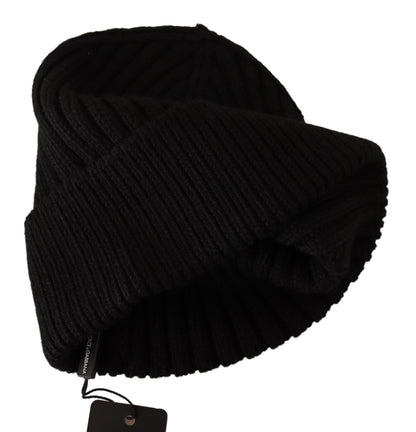 Dolce & Gabbana Elegant Cable Knit Wool Beanie With Fleece Liner