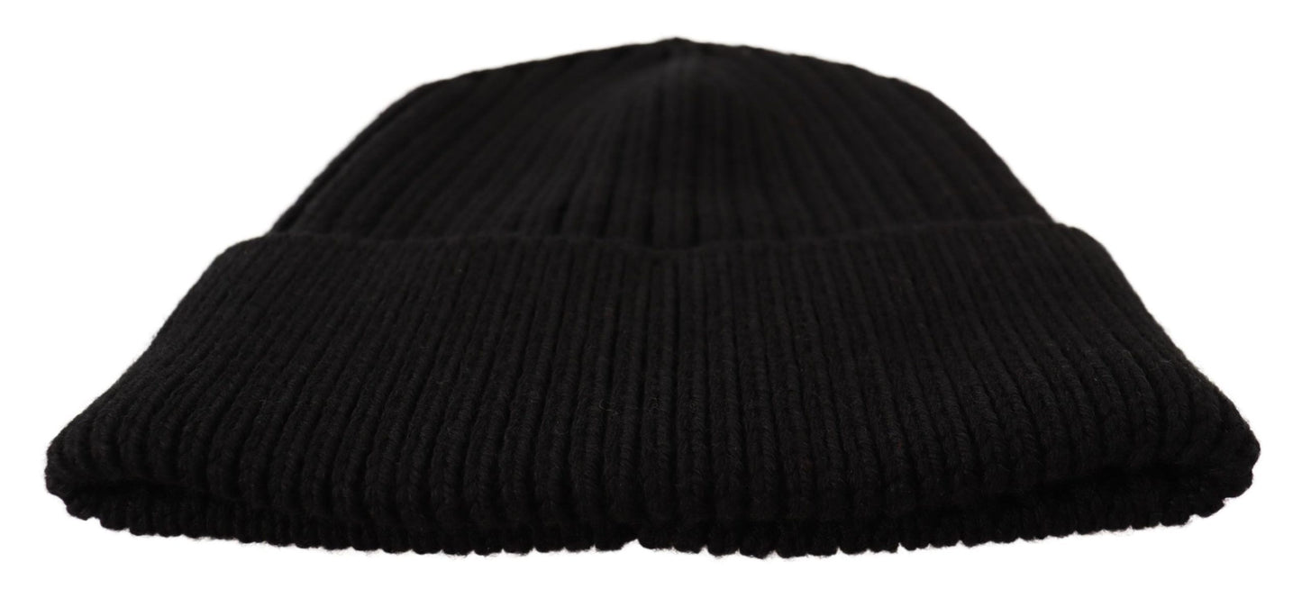 Dolce & Gabbana Elegant Cable Knit Wool Beanie With Fleece Liner