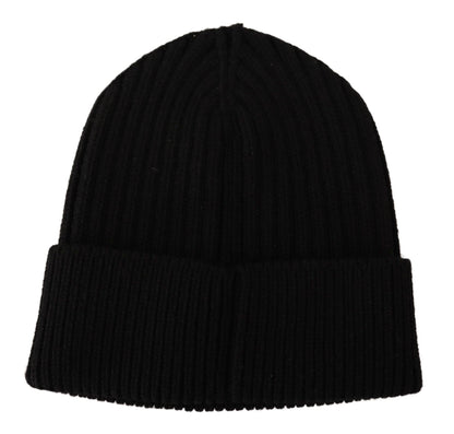 Dolce & Gabbana Elegant Cable Knit Wool Beanie With Fleece Liner