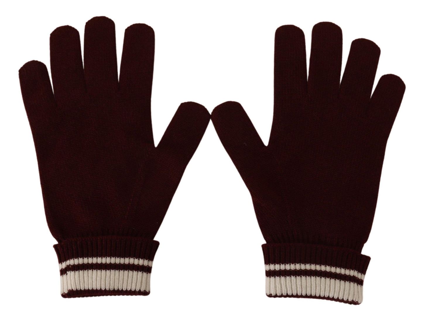 Dolce & Gabbana Elegant Red Cashmere Gloves With Crown Motif