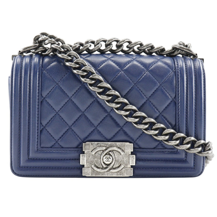 Chanel Blue Leather Shoulder Bag