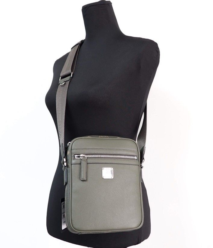 Mcm Klassik Mini Sea Turtle Visetos Mixed Leather Multifunction Crossbody Bag Green