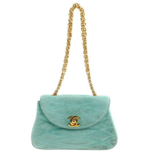 Chanel Green Suede Coco Mark