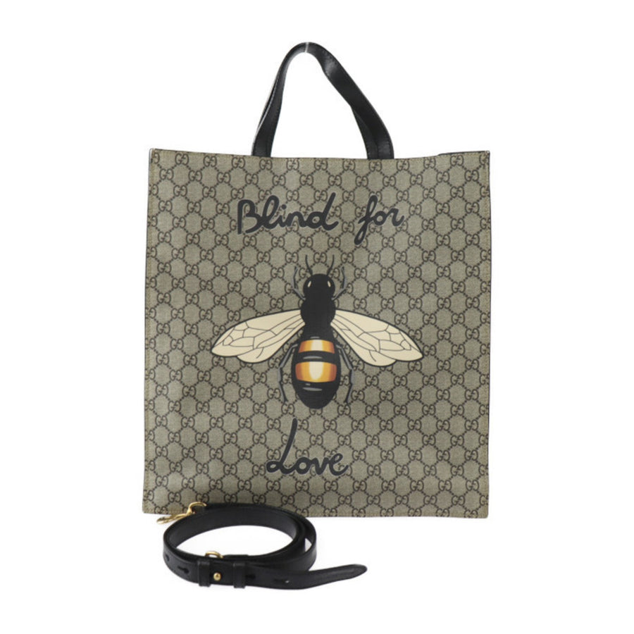 Gucci Beige Canvas Tote Bag with Magnet Closure
