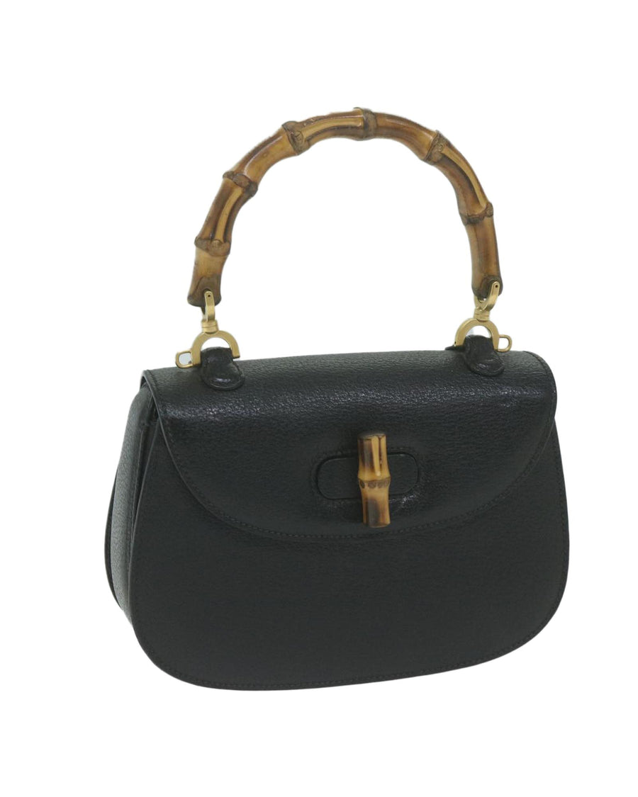 Gucci Leather Bamboo Handbag with Distinctive Detailing