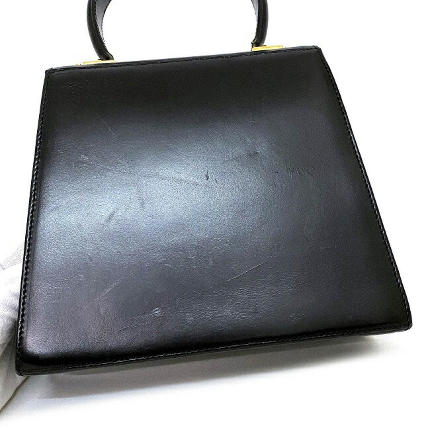 Salvatore Ferragamo Black Leather Gancini