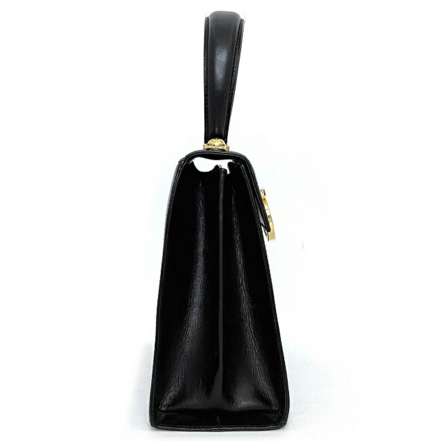 Salvatore Ferragamo Black Leather Gancini