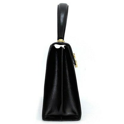 Salvatore Ferragamo Black Leather Gancini