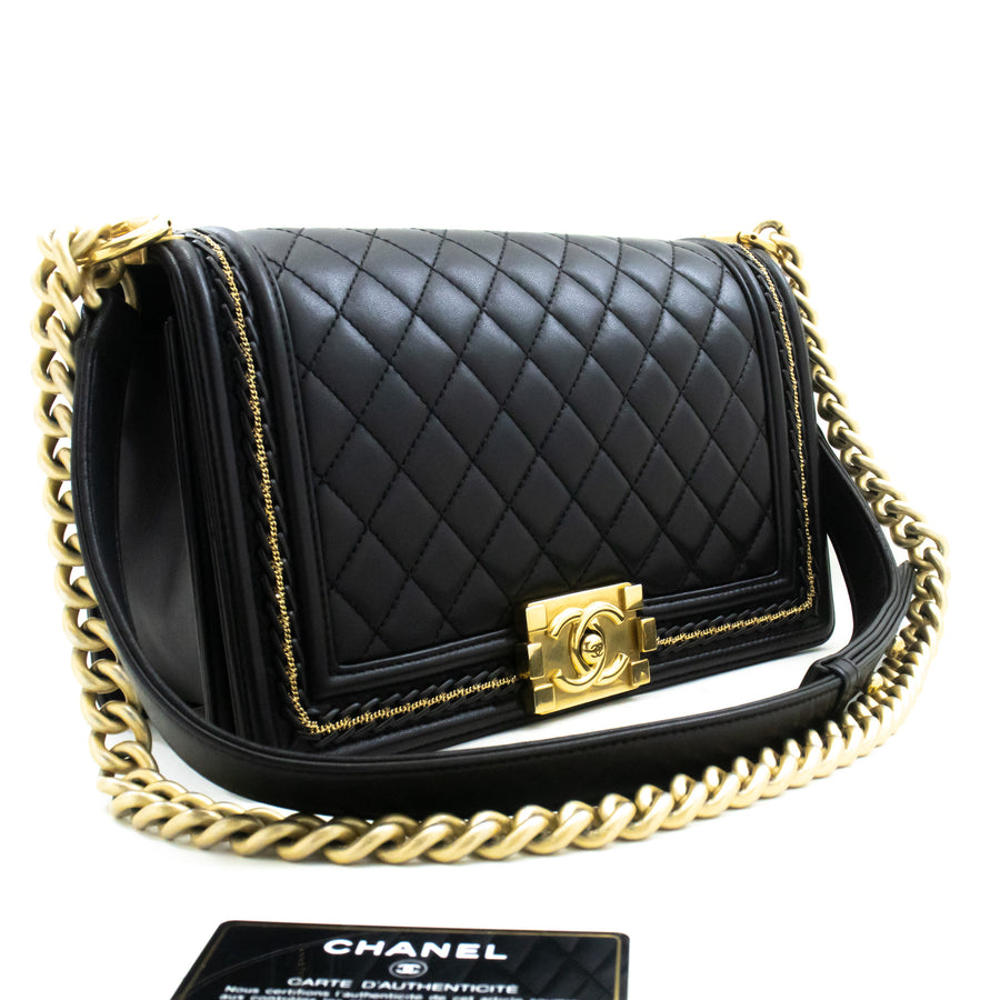 Chanel Luxury Black Leather Shoulder Bag