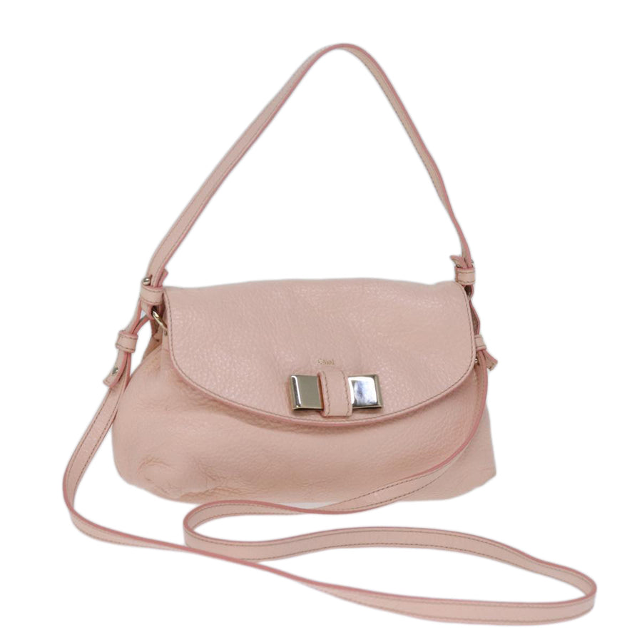 Chloe Luxury Pink Leather Shoulder Bag with Dust Bag - Good Condition