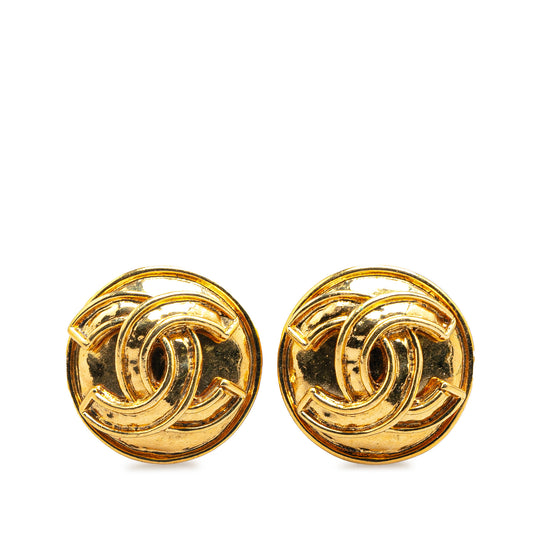 Chanel Gold Plated CC Clip On Earrings (20427)