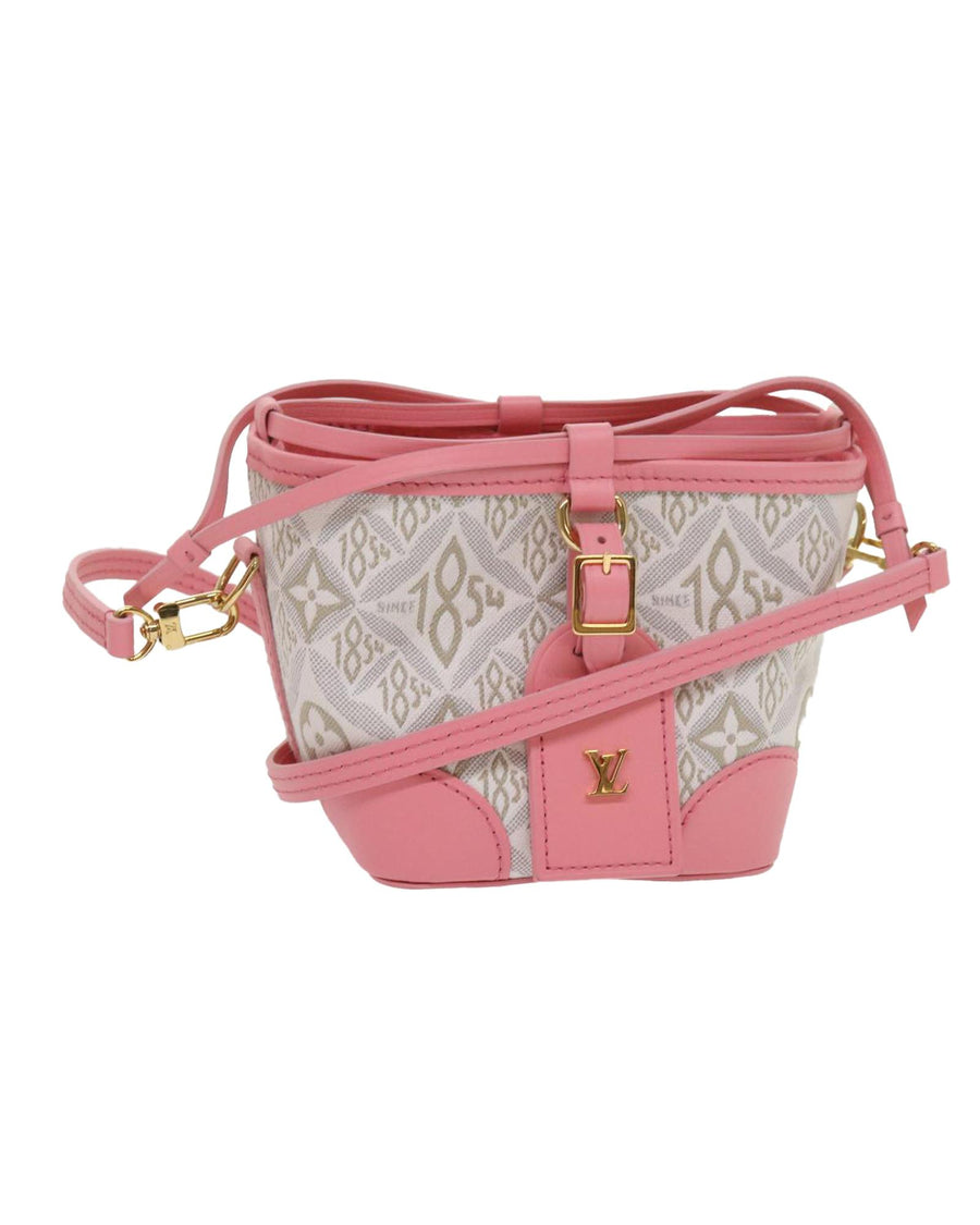 Louis Vuitton Pink Canvas Shoulder Bag with 1854 Print Design - Excellent Condition